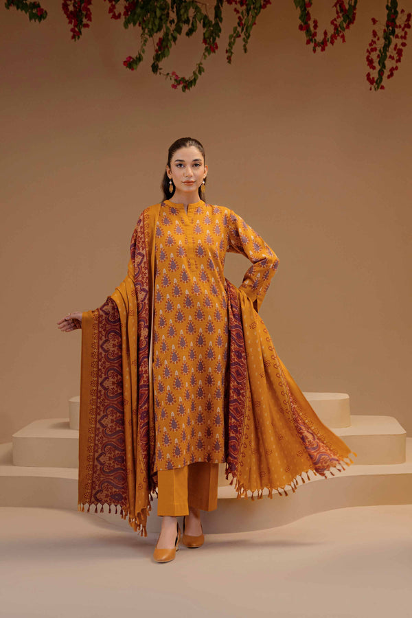 Nishat Stitched Linen 3 Piece 42303149 - Salai - Nishat Linen RTW Winter 2025 