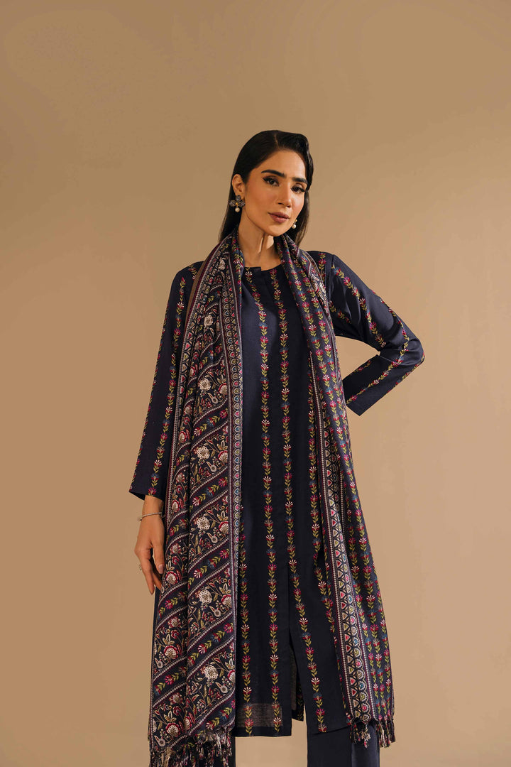 Nishat Stitched Linen 3 Piece 42303161 - Salai - Nishat Linen RTW Winter 2025 