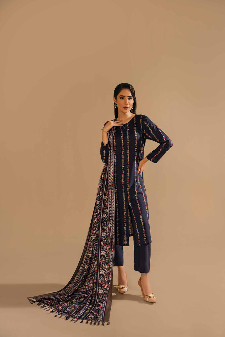 Nishat Stitched Linen 3 Piece 42303161 - Salai - Nishat Linen RTW Winter 2025 