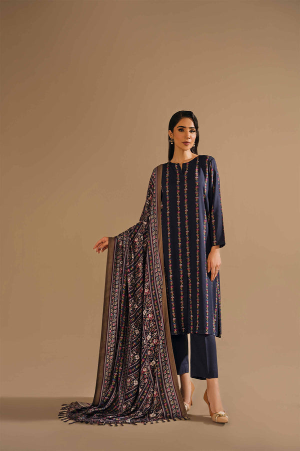 Nishat Stitched Linen 3 Piece 42303161 - Salai - Nishat Linen RTW Winter 2025 