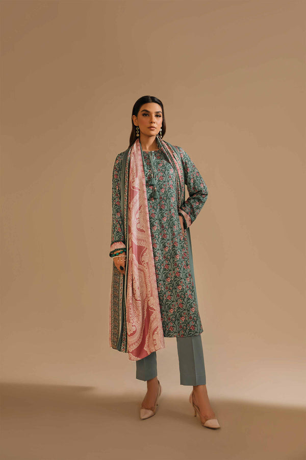 Nishat Stitched Linen 3 Piece 42303167 - Salai - Nishat Linen RTW Winter 2025 