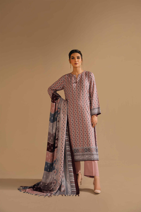 Nishat Stitched Linen 3 Piece 42303169 - Salai - Nishat Linen RTW Winter 2025 