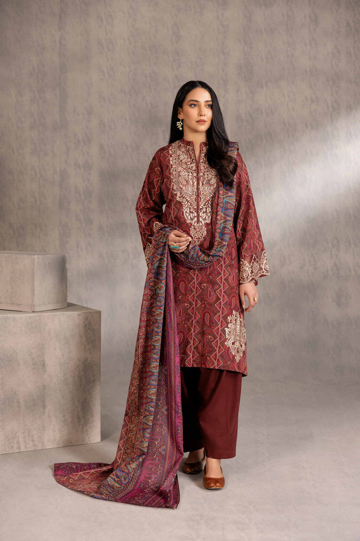 Nishat Linen Winter Stitched 3 Piece 42303213 - Salai - Nishat Linen 