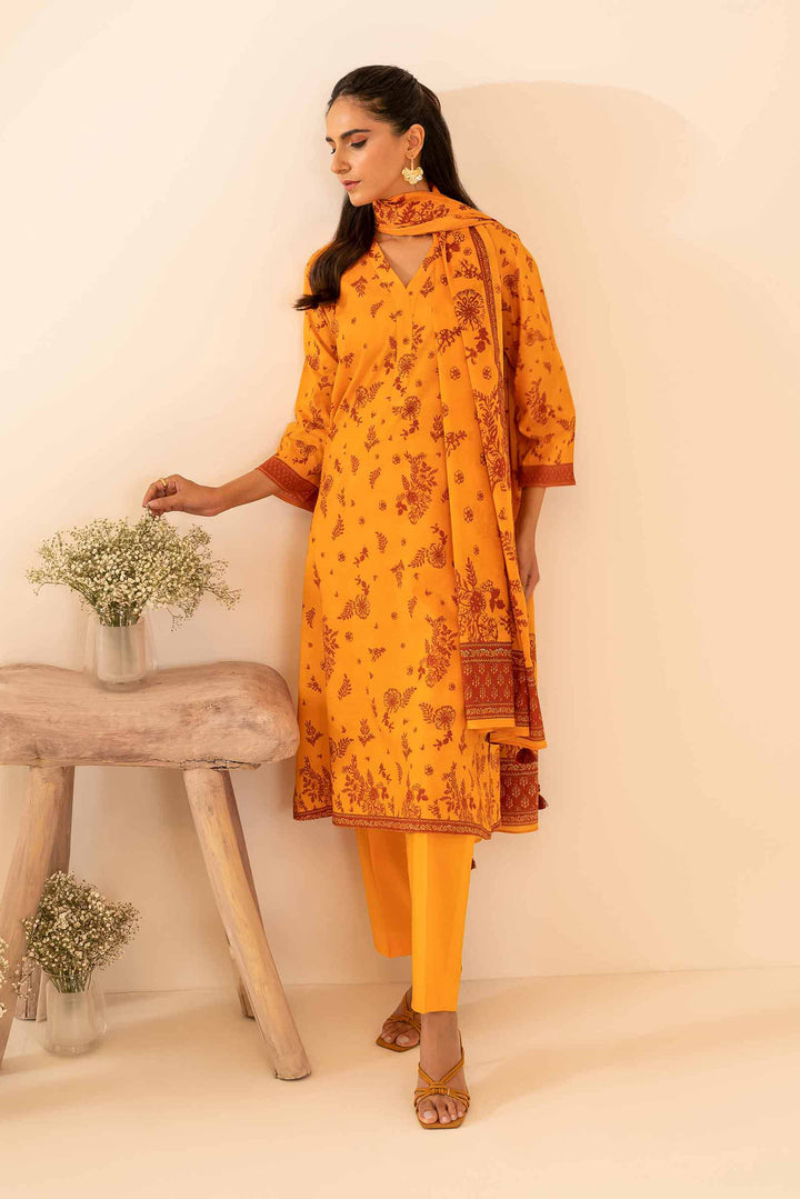 Nishat Linen Stitched Lawn 3 Piece 1052 - Salai - Nishat Linen 