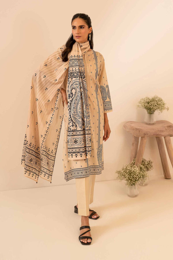 Nishat Linen Stitched Lawn 3 Piece 1055 - Salai - Nishat Linen 