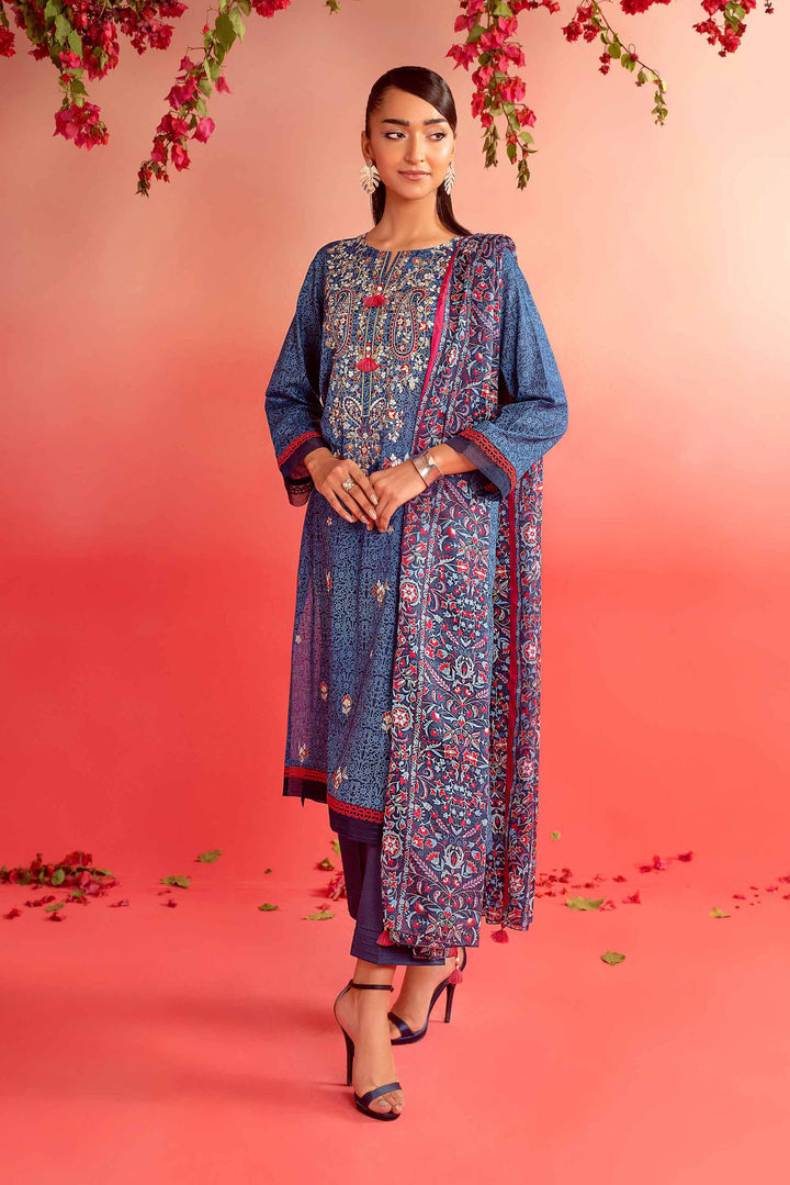 Nishat Linen Stitched Lawn 3 Piece 1117 - Salai - Nishat Linen 