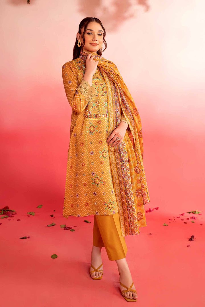 Nishat Linen Stitched Lawn 3 Piece 1124 - Salai - Nishat Linen 