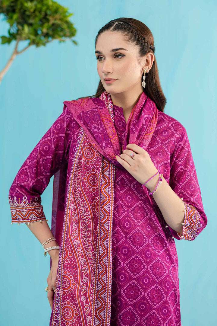 Nishat Linen Stitched Lawn 3 Piece 1134 - Salai - Nishat Linen 