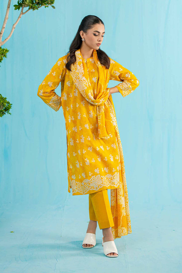 Nishat Linen Stitched Lawn 3 Piece 1136 - Salai - Nishat Linen 