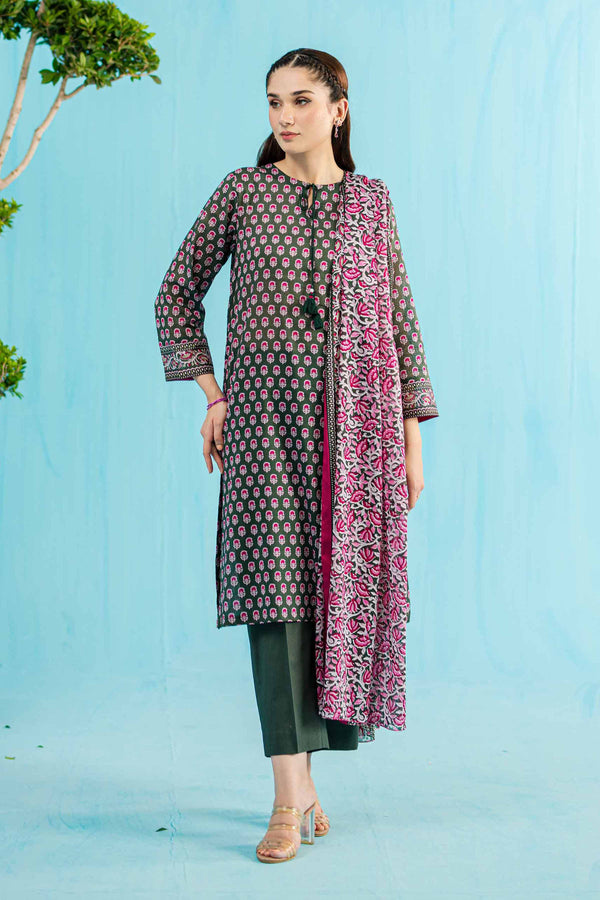 Nishat Linen Stitched Lawn 3 Piece 1142 - Salai - Nishat Linen 