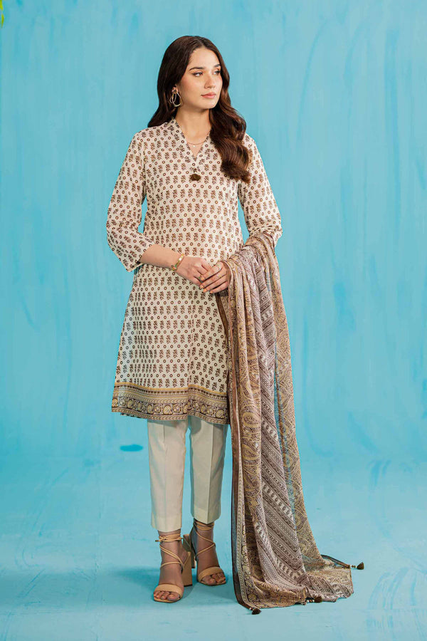 Nishat Linen Stitched Lawn 3 Piece 1145 - Salai - Nishat Linen 