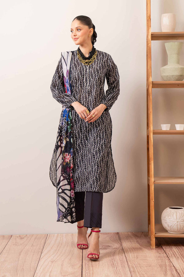 Nishat Linen Stitched Lawn 3 Piece 1176 - Salai - Nishat Linen 