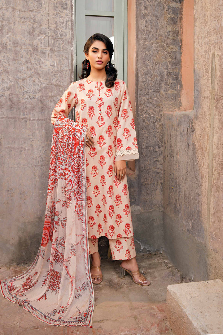 Nishat Linen Stitched Lawn 3 Piece 1206 - Salai - Nishat Linen 