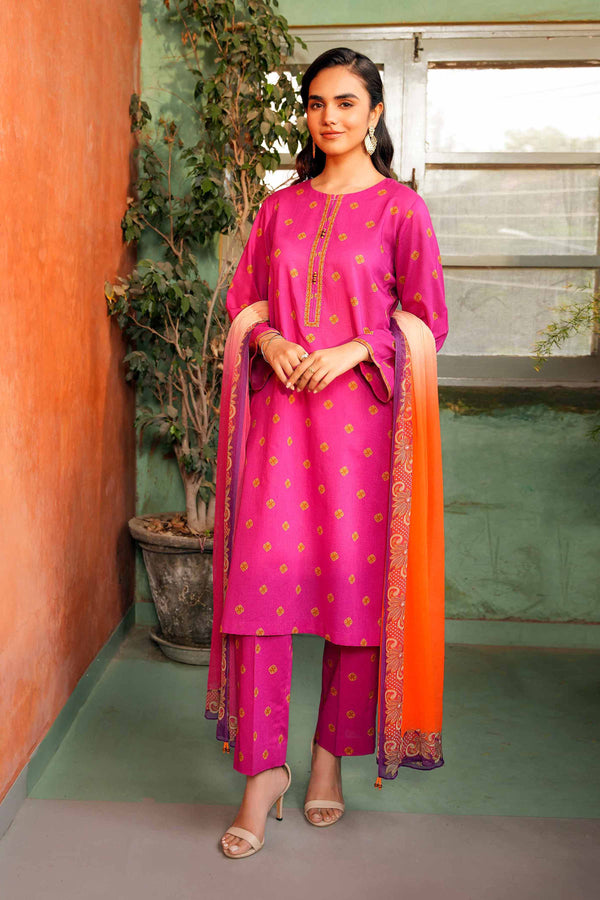 Nishat Linen Stitched Lawn 3 Piece 1208 - Salai - Nishat Linen 