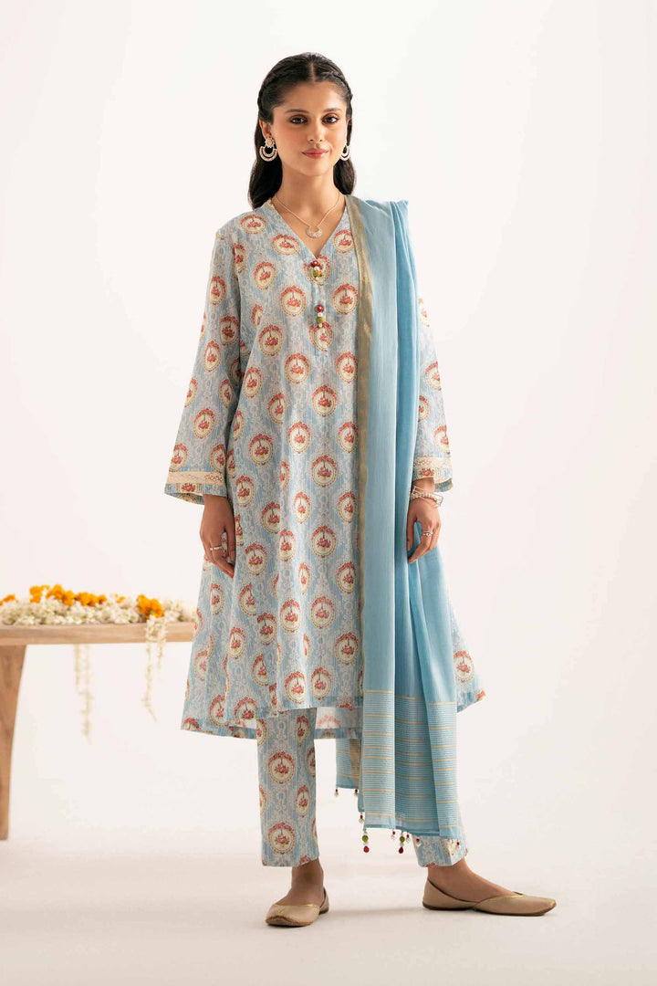 Nishat Linen Stitched Lawn 3 Piece 1214 - Salai - Nishat Linen 