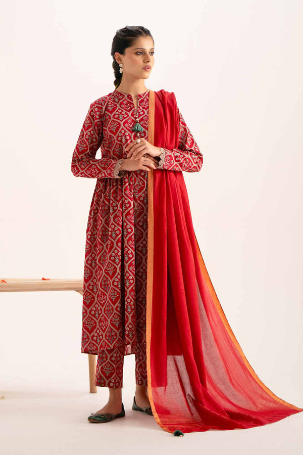 Nishat Linen Stitched Lawn 3 Piece 1221 - Salai - Nishat Linen 