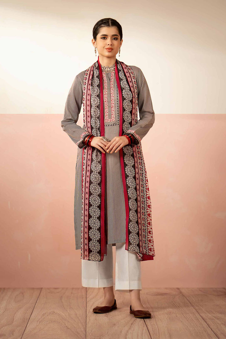 Nishat Linen Stitched Lawn 3 Piece 1223 - Salai - Nishat Linen 