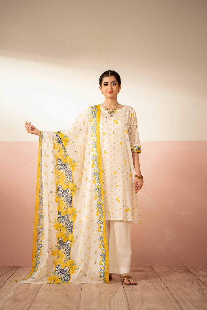 Nishat Linen Stitched Lawn 3 Piece 1225 - Salai - Nishat Linen 