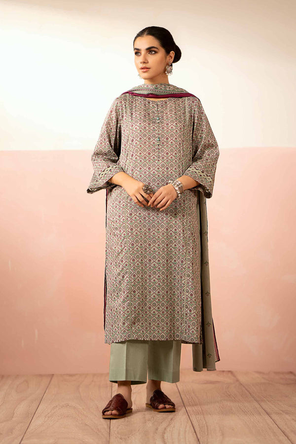 Nishat Linen Stitched Lawn 3 Piece 1226 - Salai - Nishat Linen 