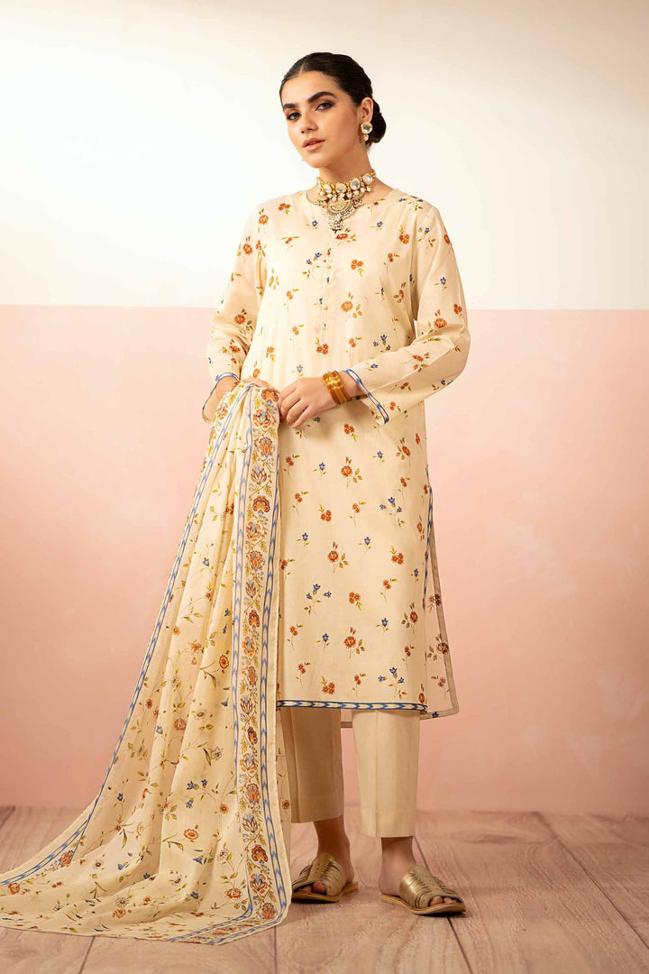 Nishat Linen Stitched Lawn 3 Piece 1233 - Salai - Nishat Linen 