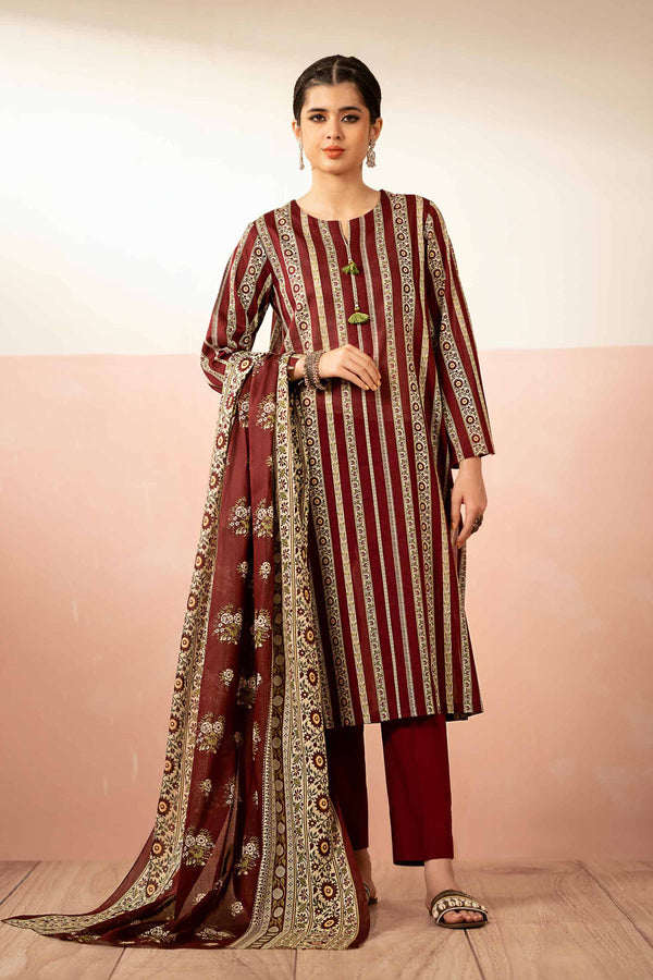 Nishat Linen Stitched Lawn 3 Piece 1235 - Salai - Nishat Linen 