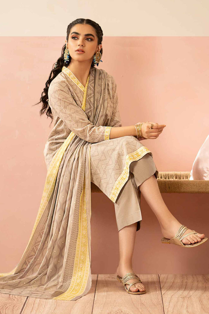 Nishat Linen Stitched Lawn 3 Piece 1236 - Salai - Nishat Linen 