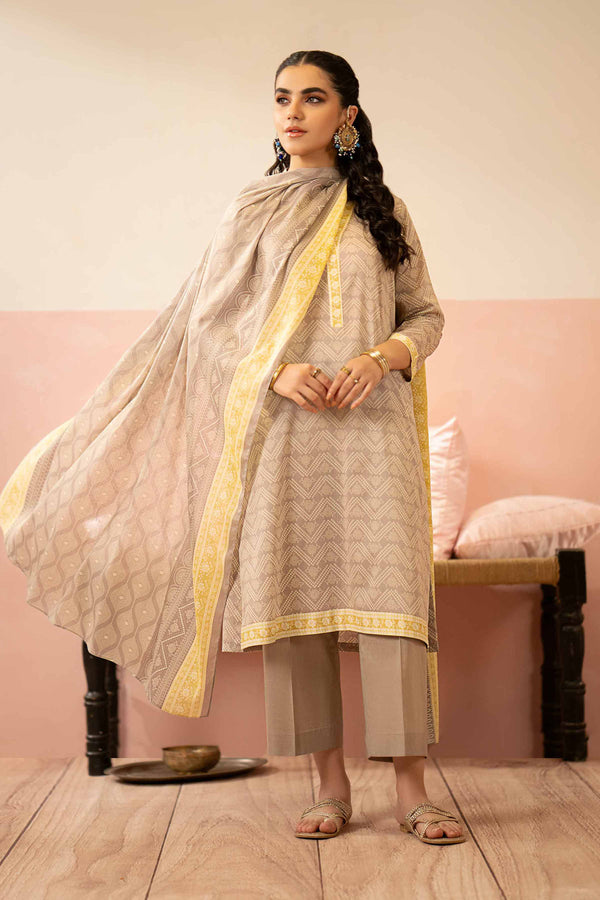 Nishat Linen Stitched Lawn 3 Piece 1236 - Salai - Nishat Linen 