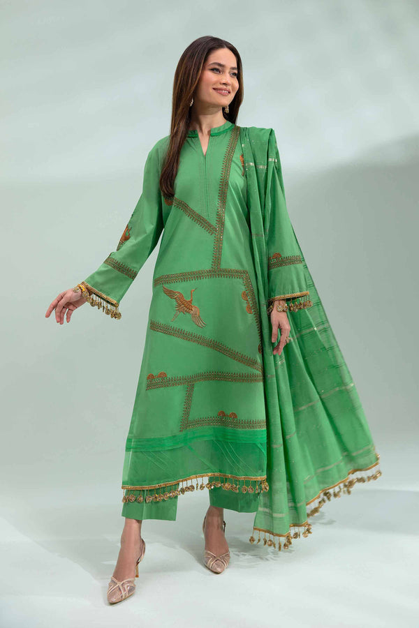 Nishat Linen Stitched 3 Piece Festive 1288 - Salai - Nishat Linen 