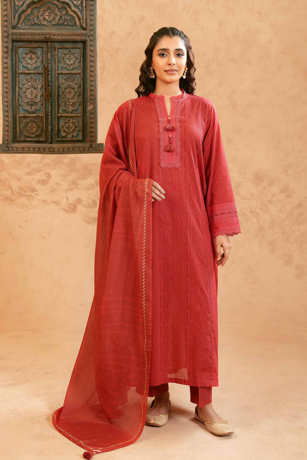 Nishat Linen Stitched 3 Piece Festive 1311 - Salai - Nishat Linen 