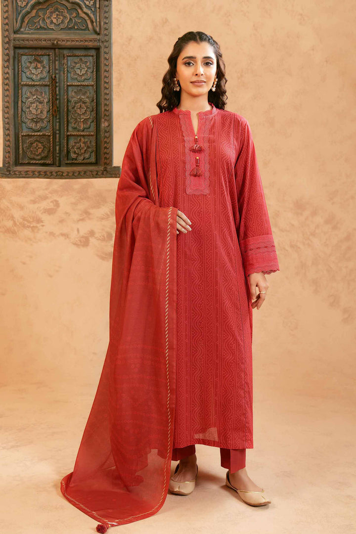 Nishat Linen Stitched 3 Piece Festive 1311 - Salai - Nishat Linen 