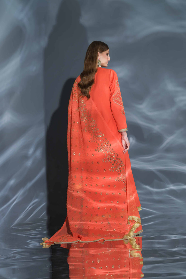 Nishat Linen Stitched 3 Piece Festive 1353 - Salai - Nishat Linen 