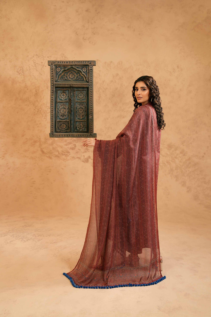 Nishat Linen Stitched 3 Piece Festive 1420 - Salai - Nishat Linen 