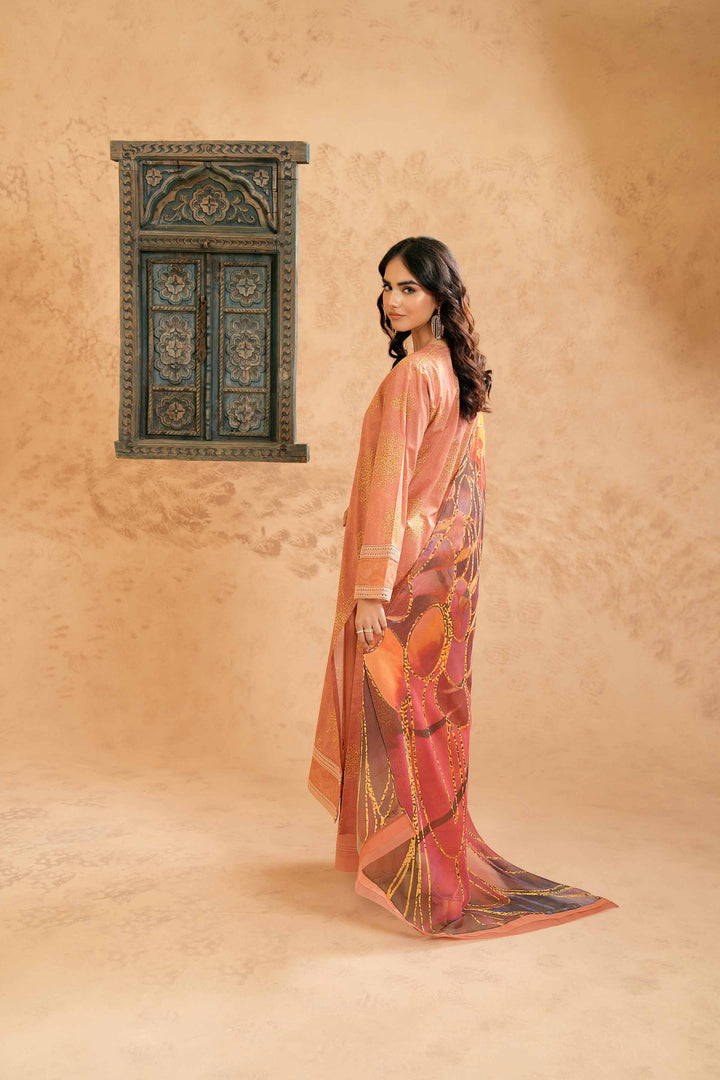 Nishat Linen Stitched 3 Piece Festive 1422 - Salai - Nishat Linen 