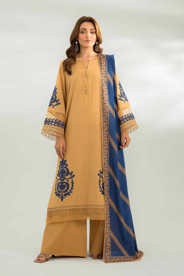 Nishat Linen Stitched 3 Piece Festive 1446 - Salai - Nishat Linen 