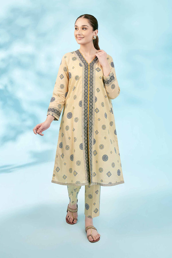 Nishat Linen Stitched 3 Piece Festive 1474 - Salai - Nishat Linen 