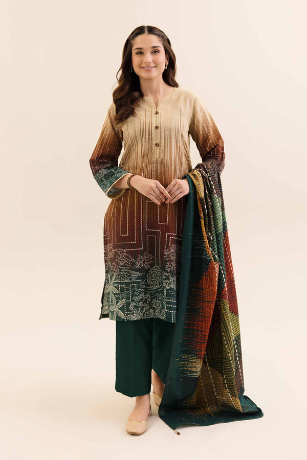 Nishat Linen Stitched 3 Piece Khaddar 4225