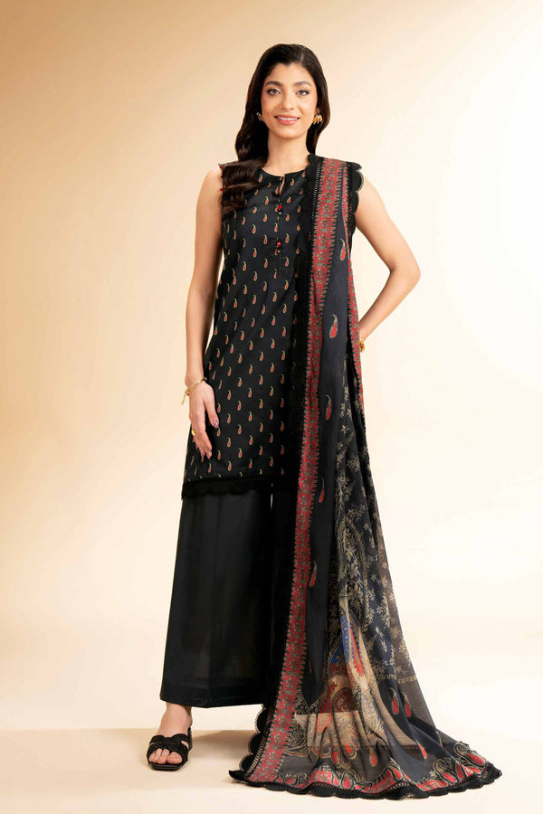 Nishat Linen Stitched Lawn 3 Piece 42501474 - Salai - Nishat Linen Summer RTW 2025 