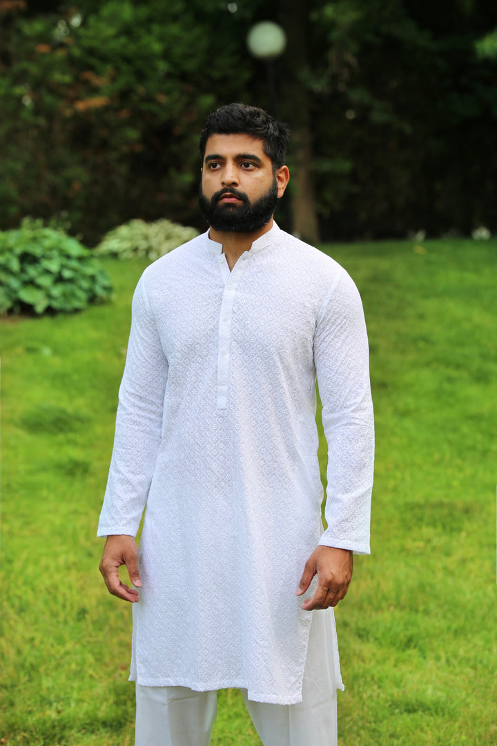 Men Chikankari Kurta & Trouser set HM23-05 - Salai - Salai 