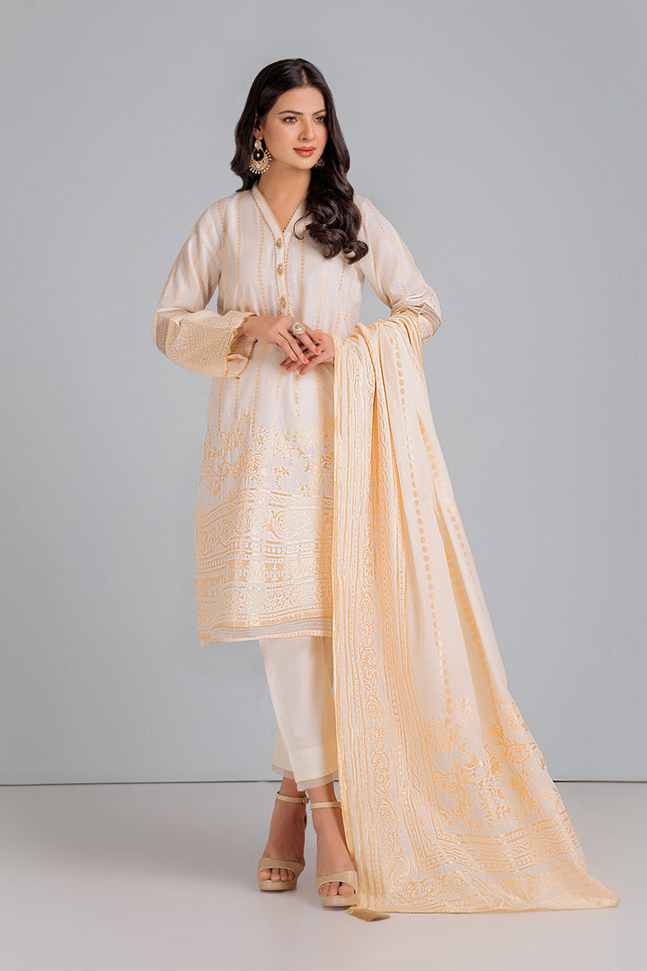 Bonanza Satrangi Stitched 3 Piece JAS233P30 US24 - Salai - Bonanza Satrangi 