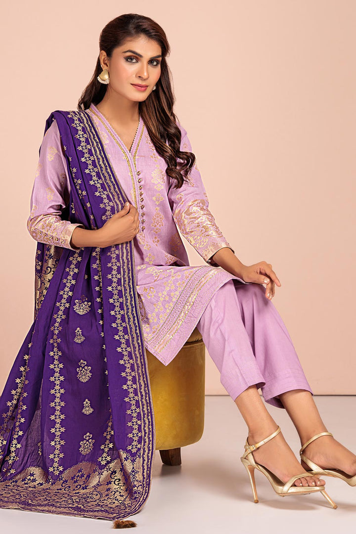 Bonanza Satrangi Stitched 3 Piece PWJ2233P20 US24 - Salai - Bonanza Satrangi 