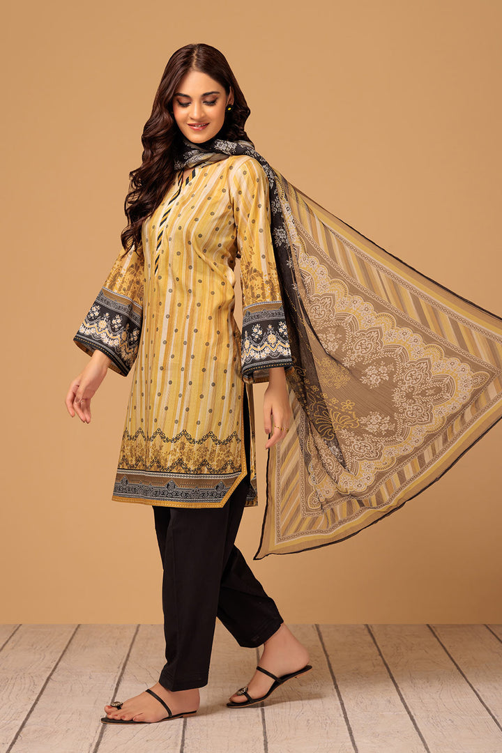 LADIES UN-STITCHED LAWN SUIT BEF24-ASR233P13 - Salai - Bonanza Satrangi 