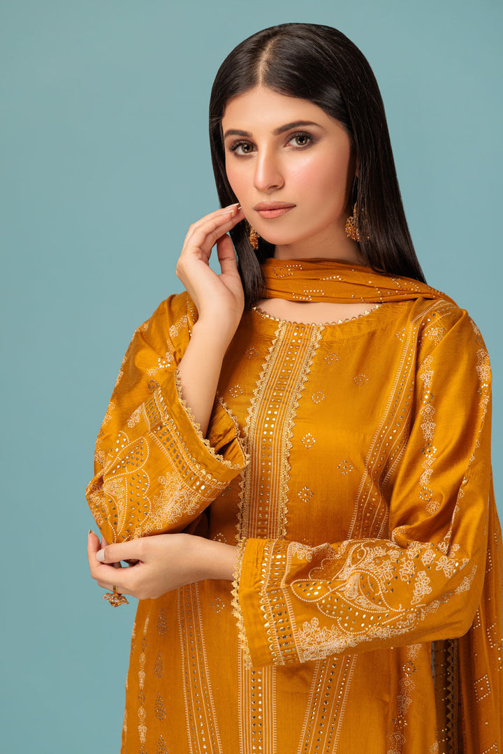 Bonanza Satrangi Stitched Ladies 3 Piece BSHS233P05-WZ23 - Salai - Bonanza Satrangi 