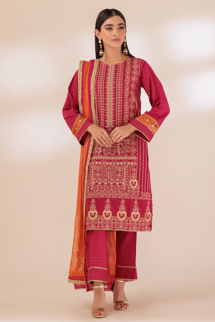 LADIES STITCHED 3 PIECE BSHS233P12SX23 - Salai - Bonanza Satrangi 