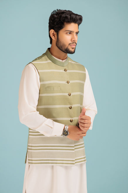 Bonanza Satrangi Men Waistcoat BWR-514-WZ23 - Salai - Bonanza Satrangi 