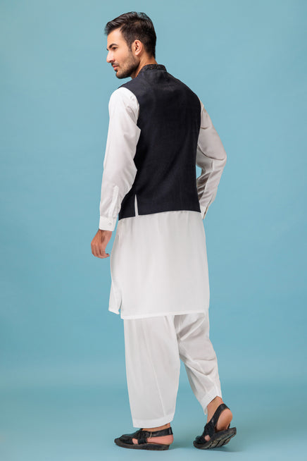 BLACK - WAIST COAT (BWR-529) - Salai - Bonanza Satrangi 