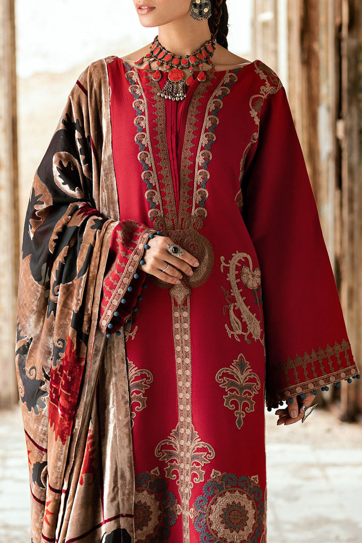 Gul Ahmed Stitched Velvet 3 Piece BVL#52002 J(38) - Salai - Gul Ahmed RTW Winter 2025 