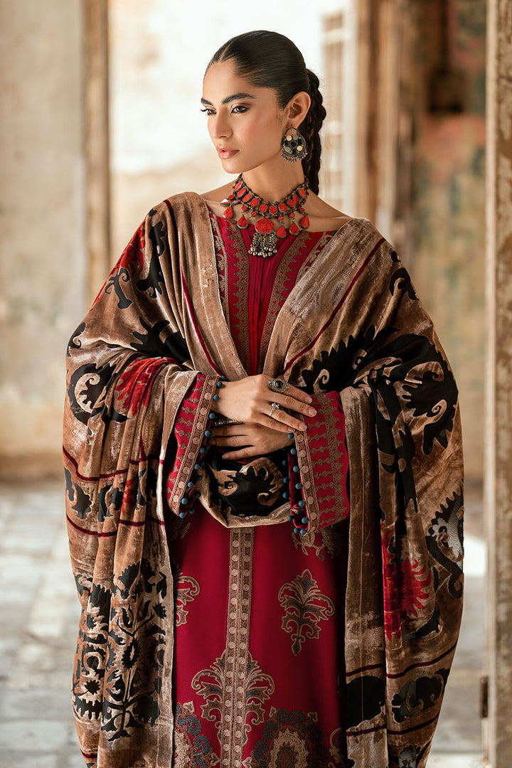 Gul Ahmed Stitched Velvet 3 Piece BVL#52002 J(38) - Salai - Gul Ahmed RTW Winter 2025 