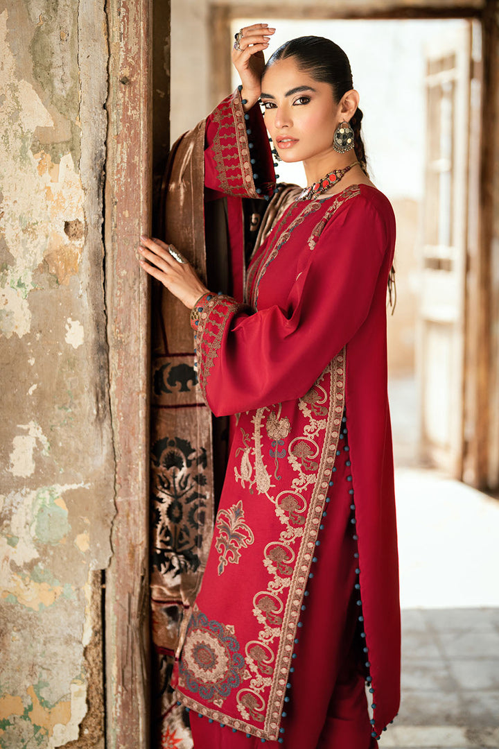 Gul Ahmed Stitched Velvet 3 Piece BVL#52002 J(38) - Salai - Gul Ahmed RTW Winter 2025 