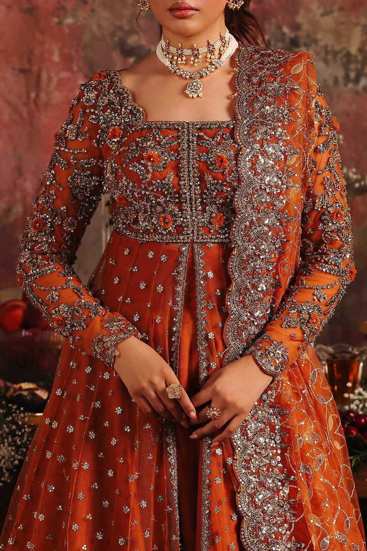 3-PC Embroidered Net Pishwas Suit stm-5-01 - Salai - Charizma RTW Winter 2025 