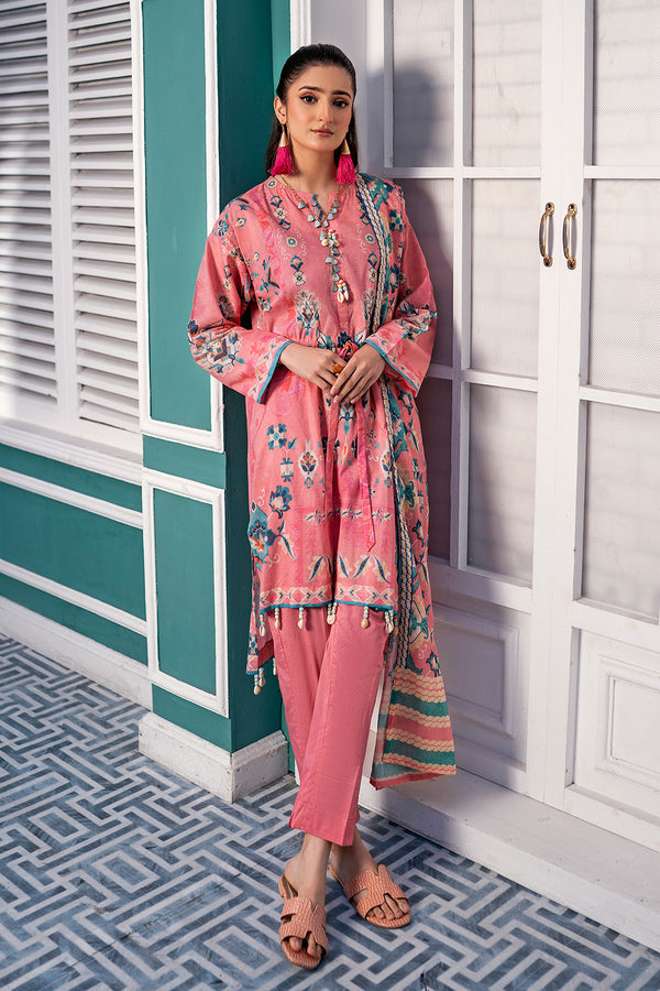 Gul Ahmed Stitched Lawn 2024 3 Piece CL-42124 - Salai - Salai 